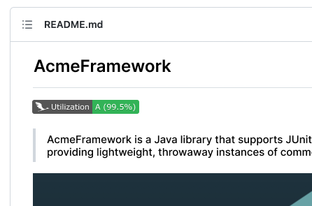 Test Utilization Score Badge